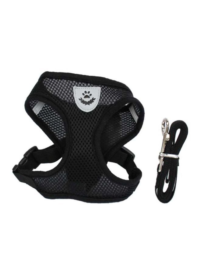 Generic Pet Chest Strap Mesh Harness With Rope Black 57x38cm 