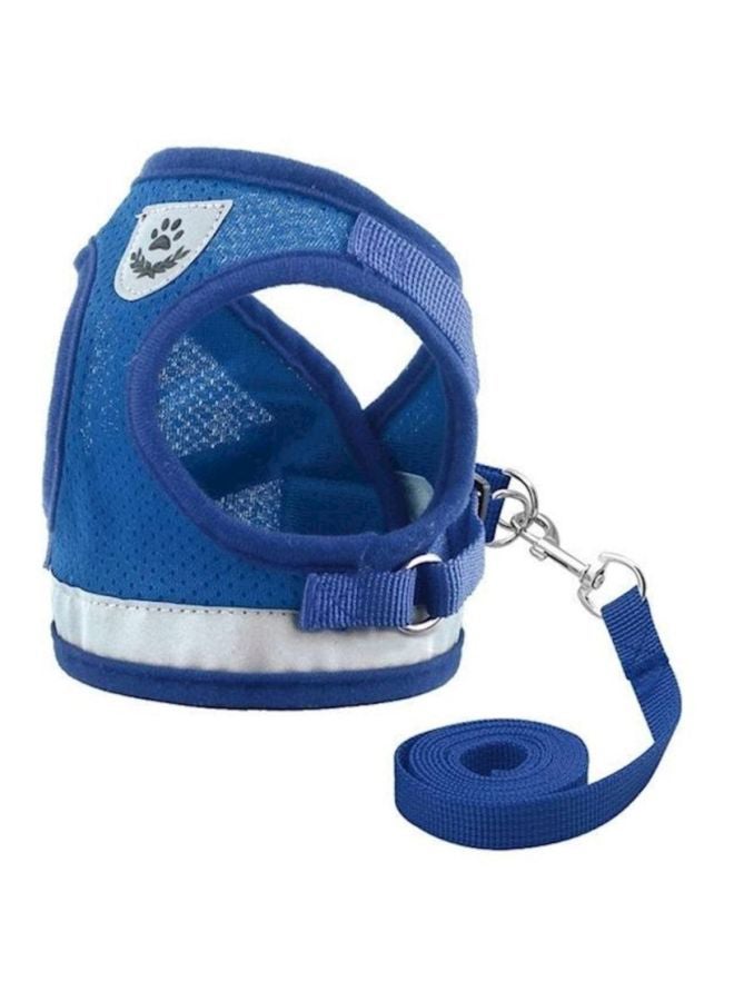 Generic 2-Piece Harness And Leash Set Blue/Silver Small 