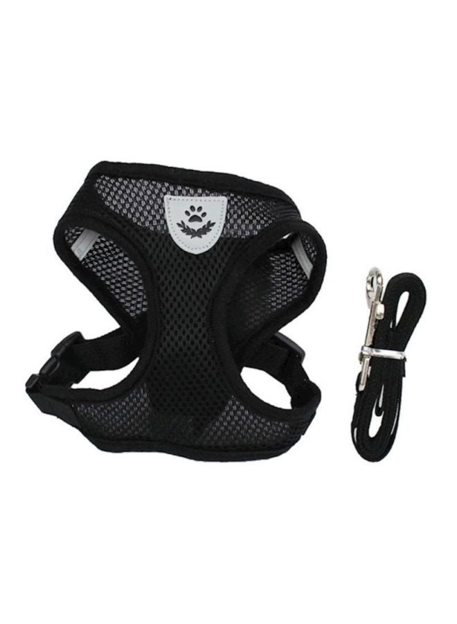 Mesh Harness With Leash Black Small