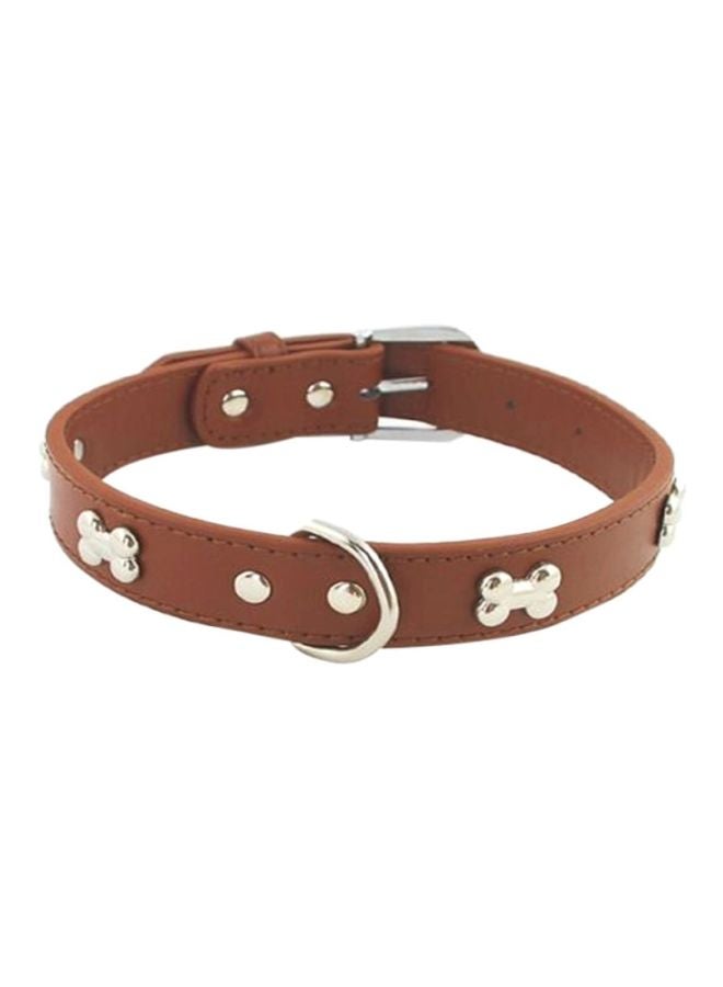Neck Strap For Dog Brown/Silver 2.5cm