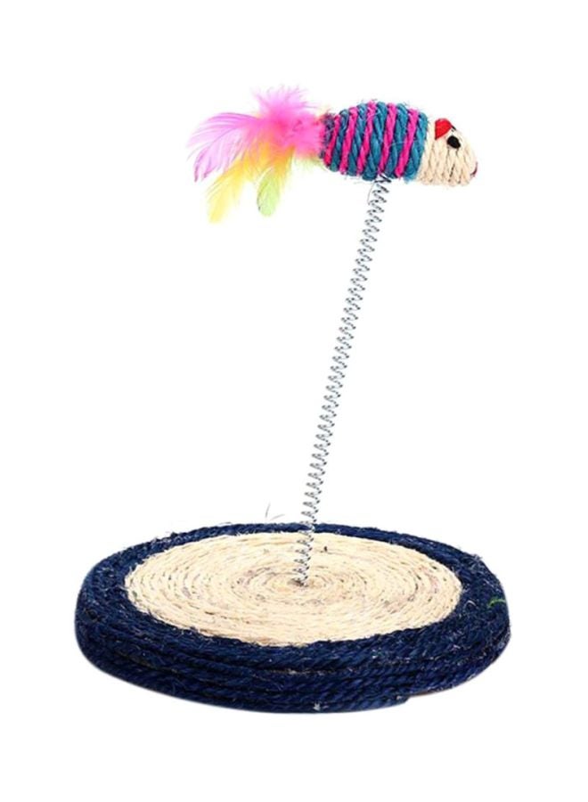 لوحة خدش مزوّدة بزنبرك يعلوه فأر بيج/أزرق/وردي - Image 1