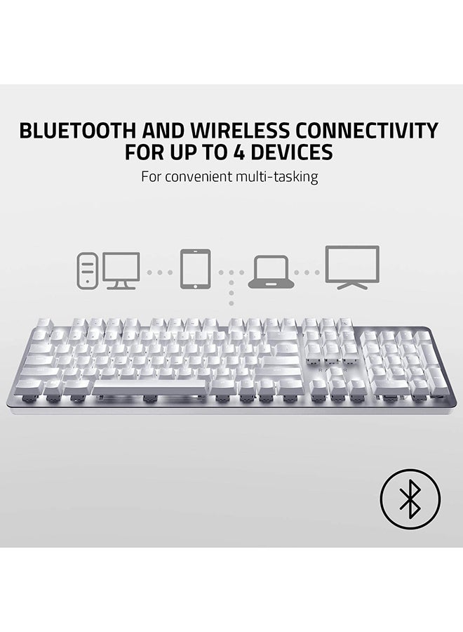 RAZER - Razer Pro Type - Wireless Mechanical Productivity Keyboard, Razer Orange Mechanical Switches, Fully Programmable Keys, Bluetooth and Wireless Connectivity, Durable for Up to 80 Million Keystrokes - Mercury White - Image 1