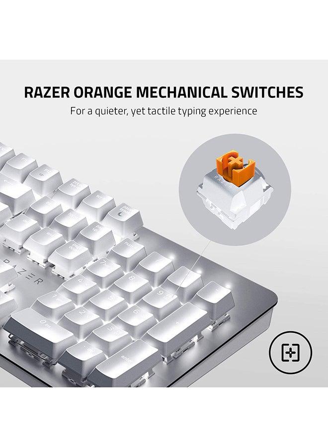 RAZER - Razer Pro Type - Wireless Mechanical Productivity Keyboard, Razer Orange Mechanical Switches, Fully Programmable Keys, Bluetooth and Wireless Connectivity, Durable for Up to 80 Million Keystrokes - Mercury White - Image 1