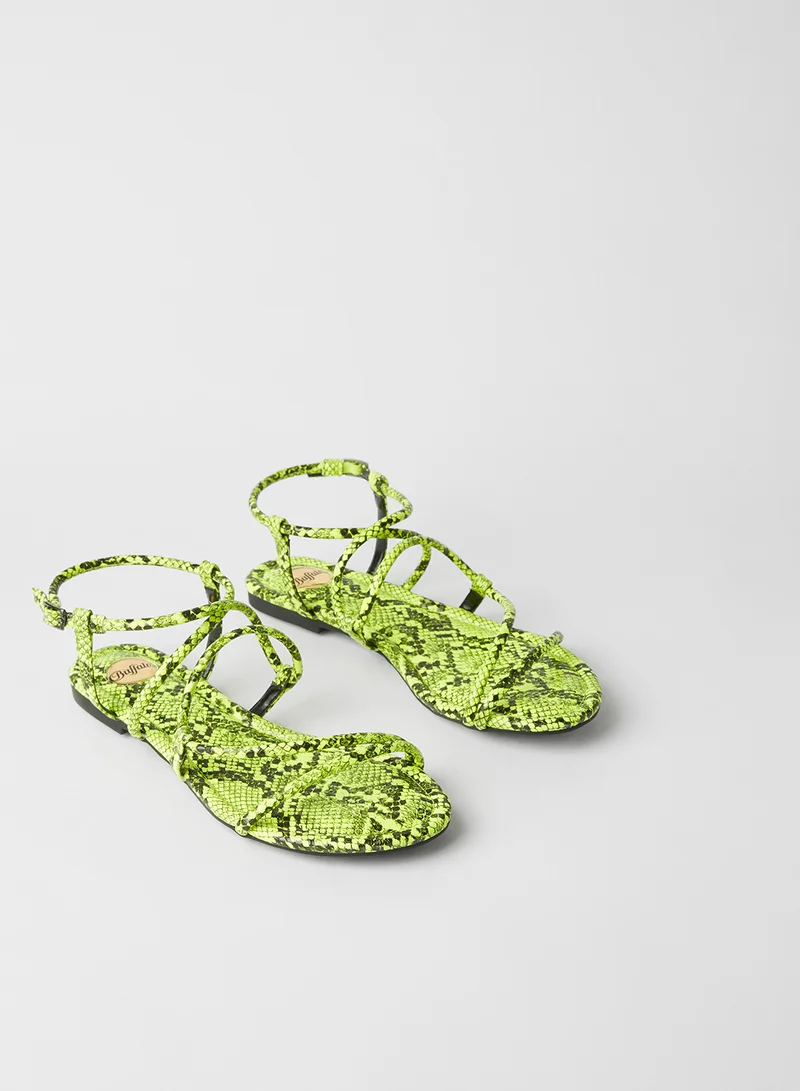 Buffalo Jolita Snakeskin Print Sandals