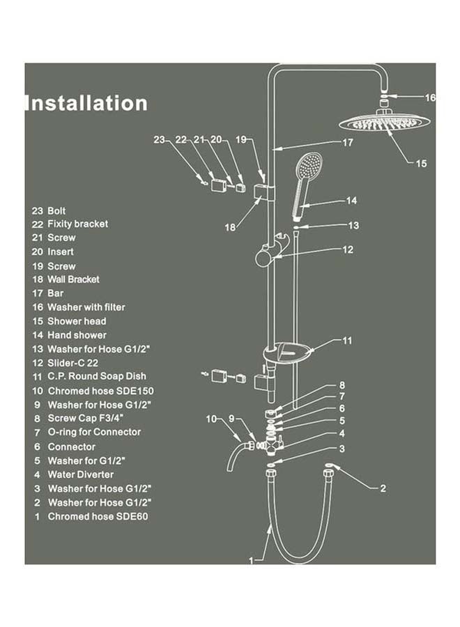 سيينا طقم عمود دش فضي - Image 4