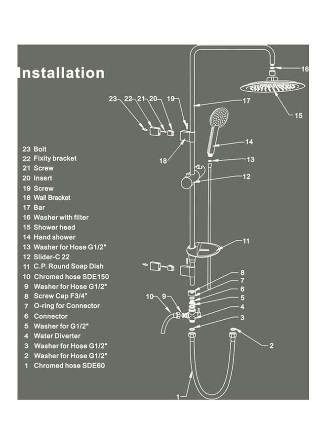 سيينا طقم عمود دش فضي - Image 4