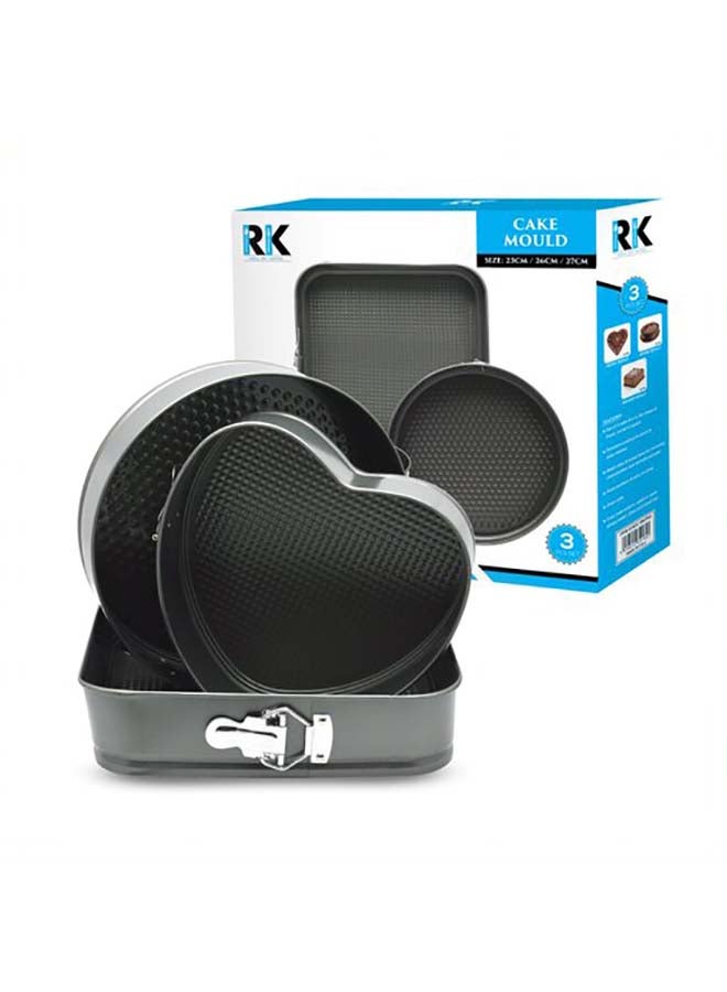 RK 3-Piece Non Stick Baking Pan Set Black 23, 26, 27cm - Image 3