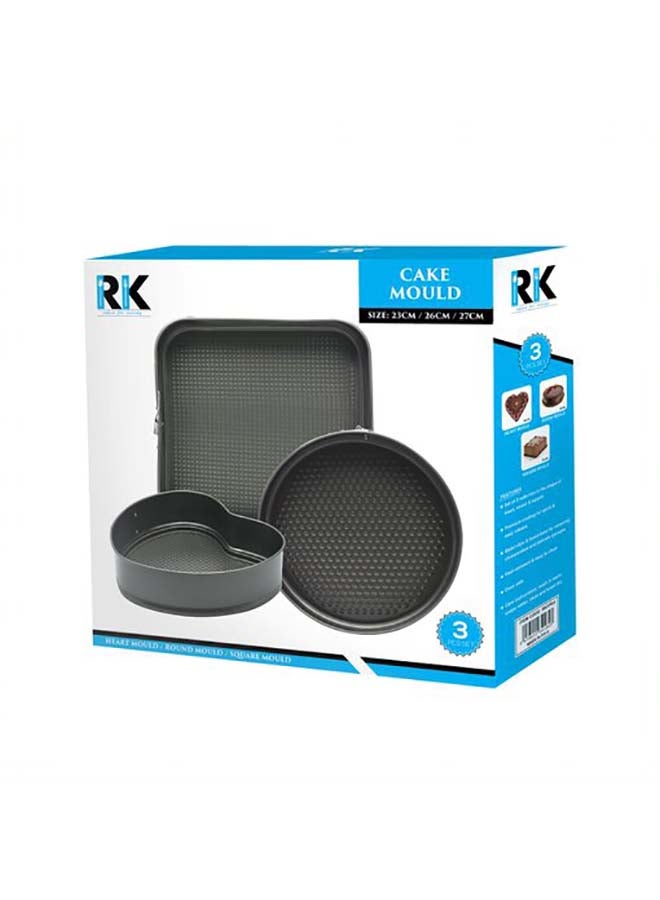 RK 3-Piece Non Stick Baking Pan Set Black 23, 26, 27cm - Image 4