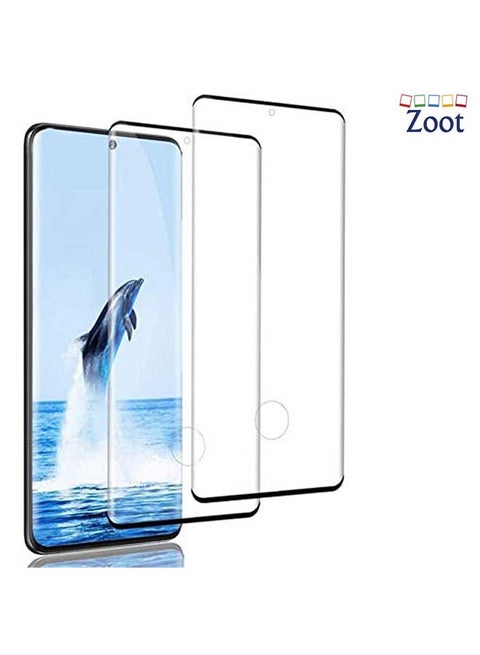 Tempered Glass Screen Protector Compatible For Samsung Galaxy S21 Ultra Black