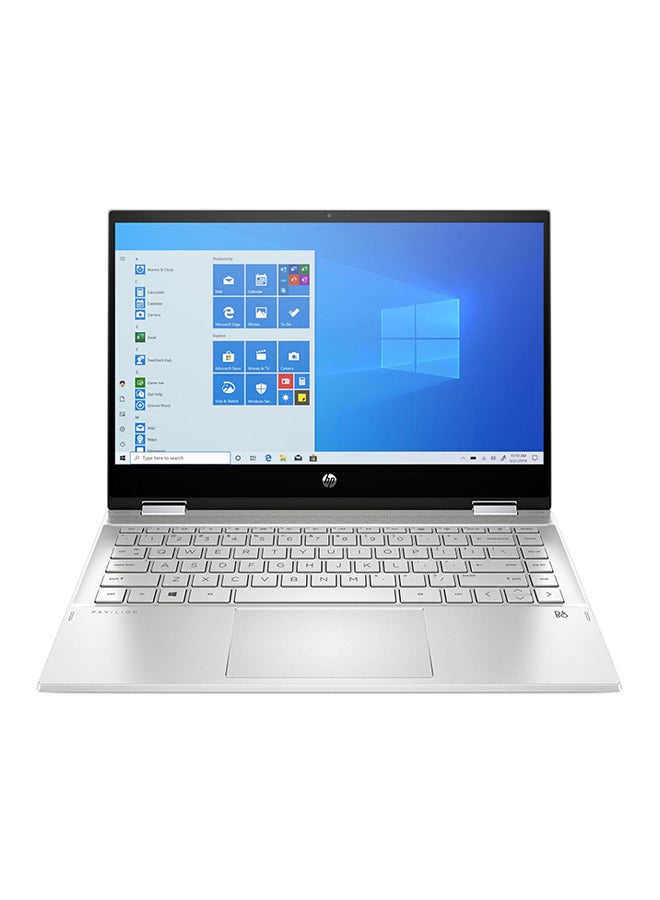 HP Pavilion x360 14 Core i7 14 inch/16GB RAM/512GB HDD/Intel Iris Xe Graphic Card English/Arabic Natural Silver - Image 1
