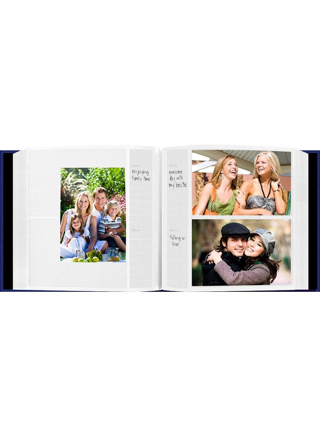200 Pockets Fabric Frame Photo Album Cobalt Blue
