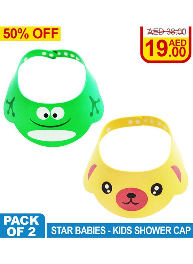 ستار بيبيز طقم قبعات استحمام للأطفال مكون من قطعتين أخضر/أصفر 31x47سم - Image 2