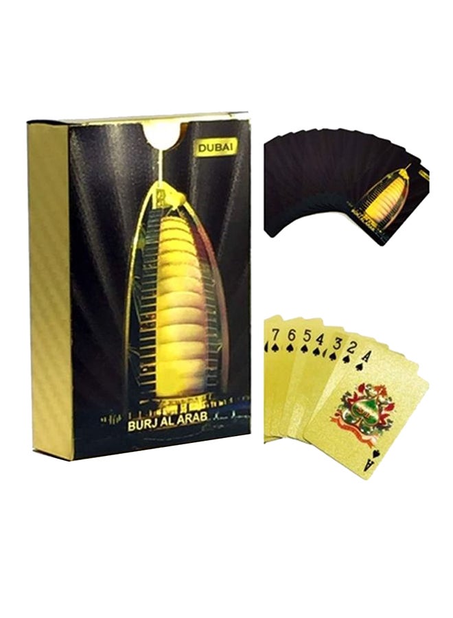 رويال بطاقة لعب جديدة متينة ومقاومة للماء مطلية بالذهبي بتصميم برج العرب 5.7x8.8سم - Image 2