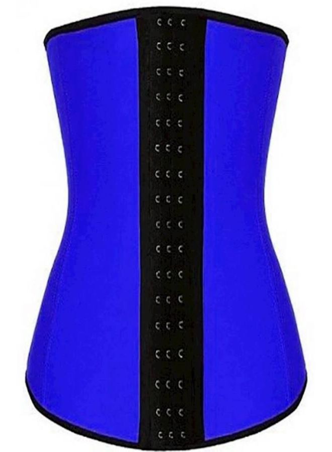 Hook Closure Detail Body Shaper Corset Blue/Black