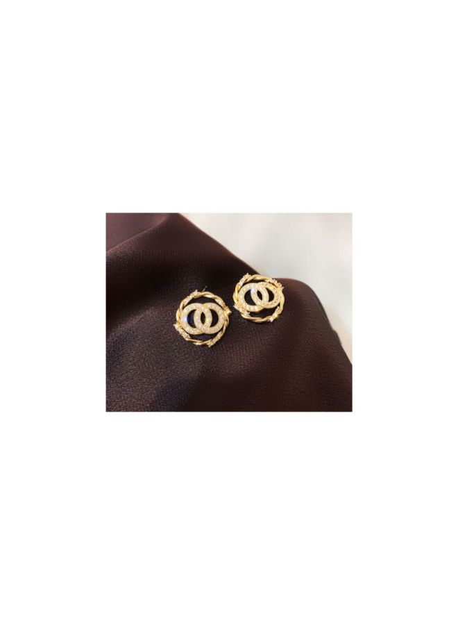 J&J - Fashion Temperament Popular Double Circle Diamond Earrings - Image 1