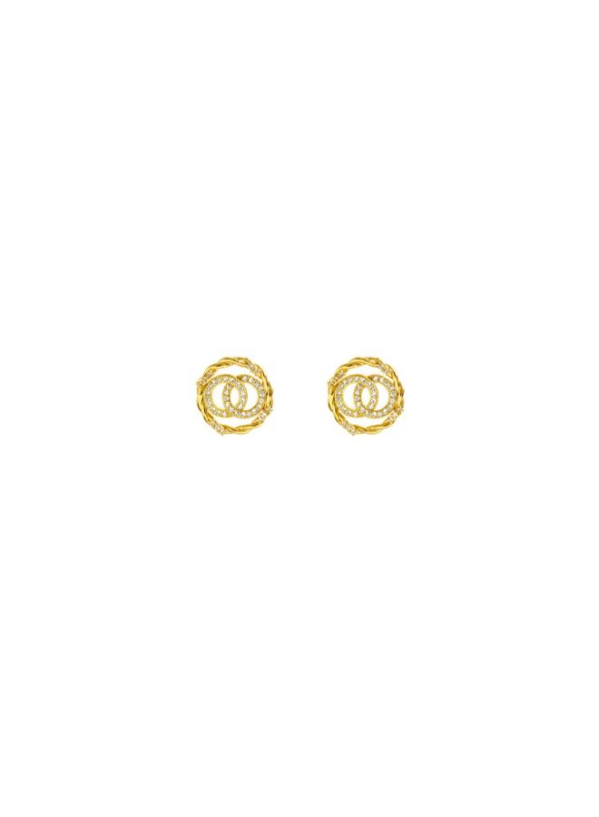 J&J - Fashion Temperament Popular Double Circle Diamond Earrings - Image 1