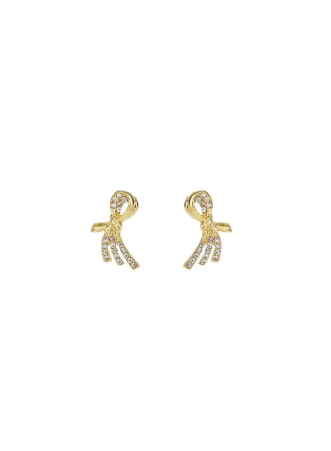 J&J Bow Exquisite Diamond-Studded Cross Earrings  - Image 3