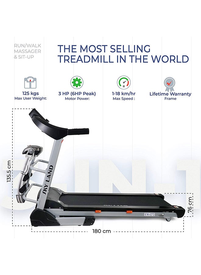 SkyLand Fitness Motorized Treadmill With Auto Incline, Massager Belt And Bluetooth Speaker EM-1272  - Image 2