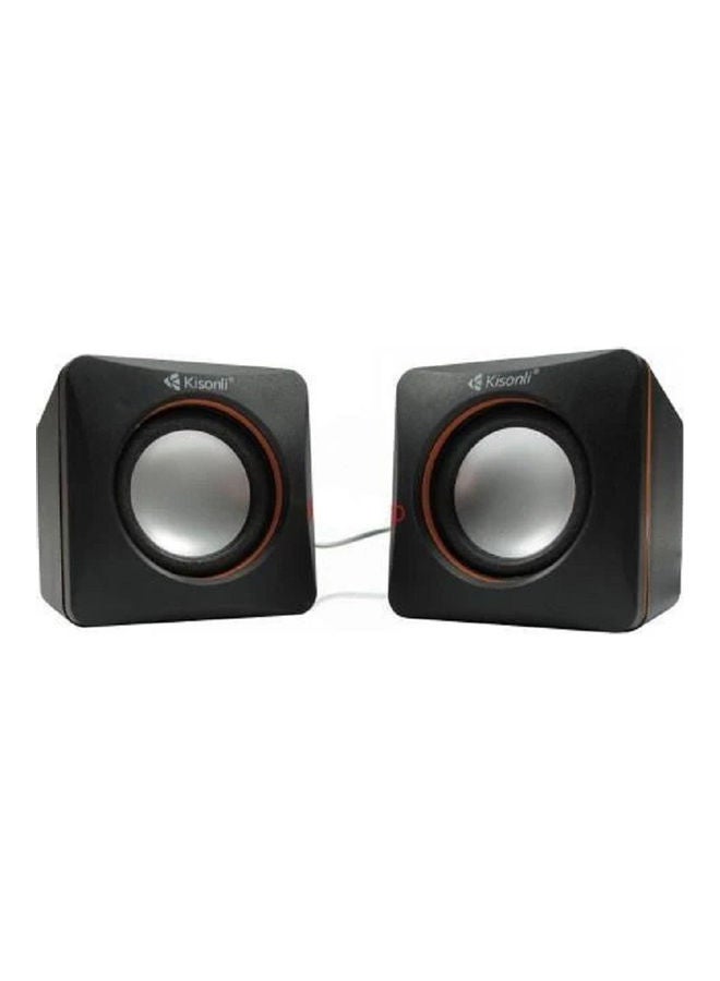 Kisonli 2-Piece USB Input Portable Mini Speaker Set Black - Image 2