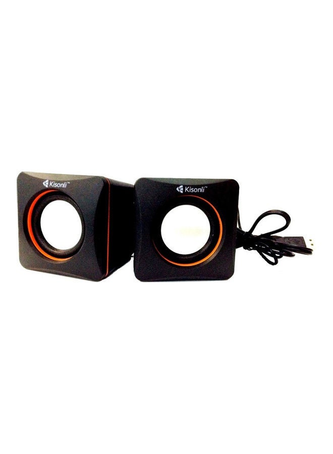Kisonli 2-Piece USB Input Portable Mini Speaker Set Black - Image 3