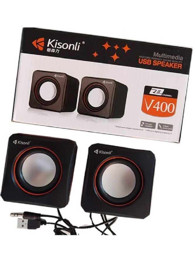 Kisonli 2-Piece USB Input Portable Mini Speaker Set Black - Image 4