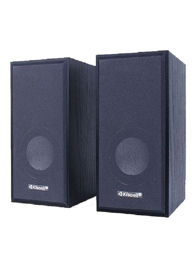 Kisonli - 2-Piece USB Input Portable Mini Speaker Set Black - Image 1