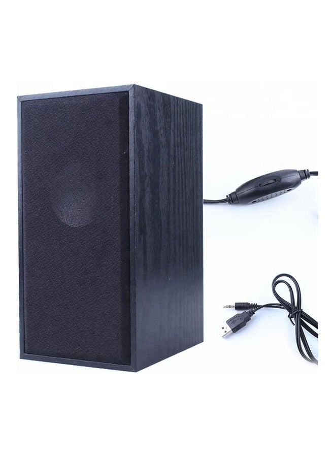 Kisonli - 2-Piece USB Input Portable Mini Speaker Set Black - Image 1