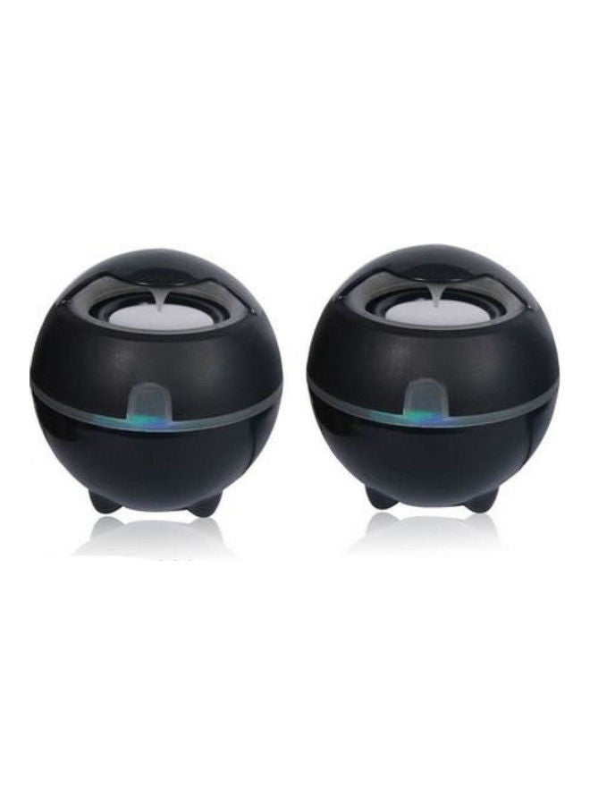 2-Piece USB Input Portable Mini Speaker Set S-999 Black - v1613557872/N44530253A_1