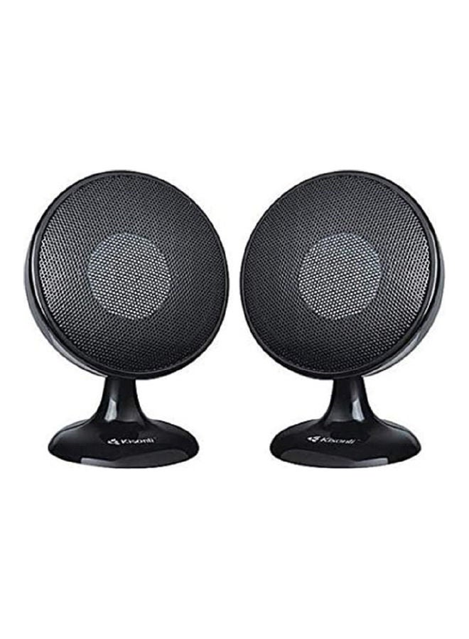 Kisonli - 2-Piece USB Input Portable Mini Speaker Set Black - Image 1