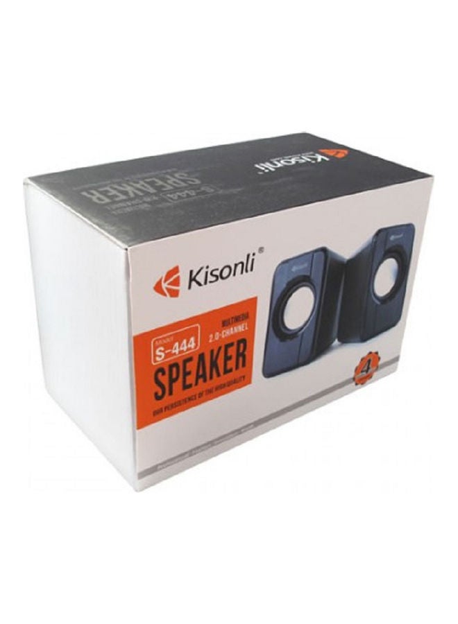 Kisonli - 2-Piece USB Input Portable Mini Speaker Set Black - Image 1