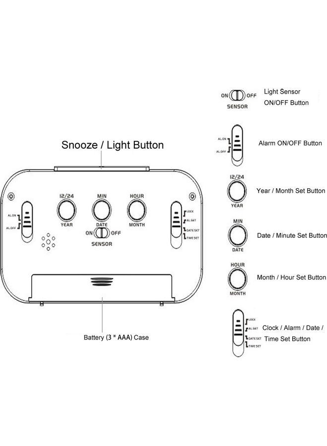 Digital Clock White 14.90*5.50*9.00cm - Image 2