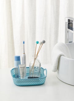 LAWAZIM 4-Piece Rectangular Plastic Storage Basket Set Multicolour 20.5x19.5x4.5cm  - Image 2