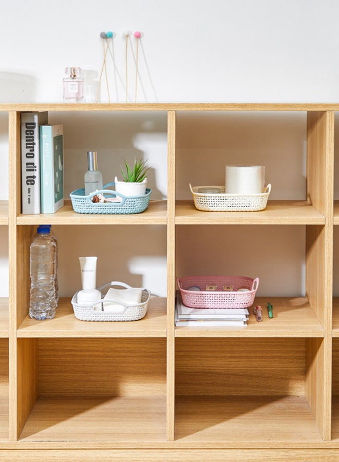 LAWAZIM 4-Piece Rectangular Plastic Storage Basket Set Multicolour 20.5x19.5x4.5cm - Image 5