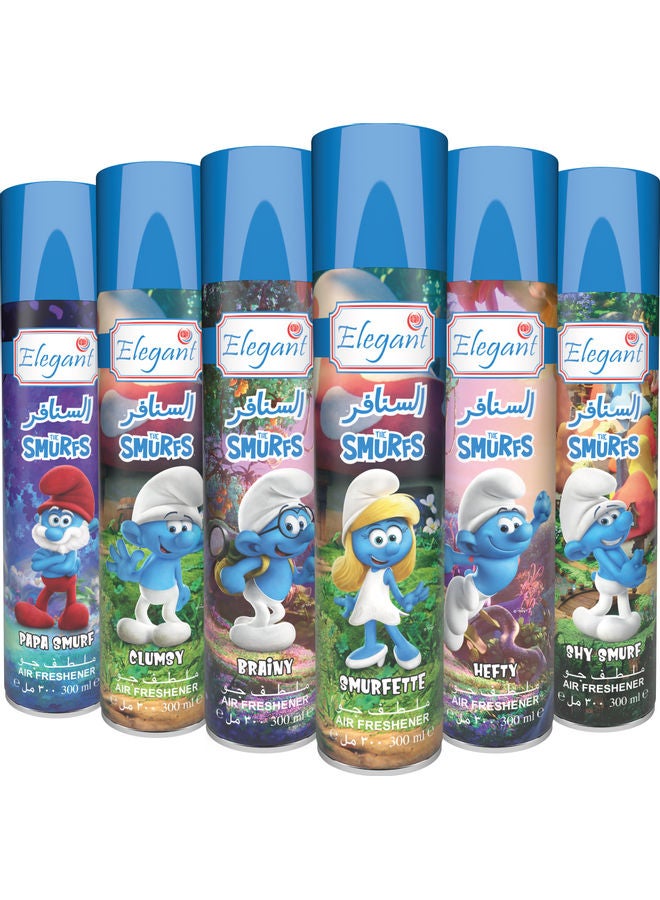 Elegant 6-Piece The Smurfs Air Freshener Set Multicolour 300ml  - Image 1