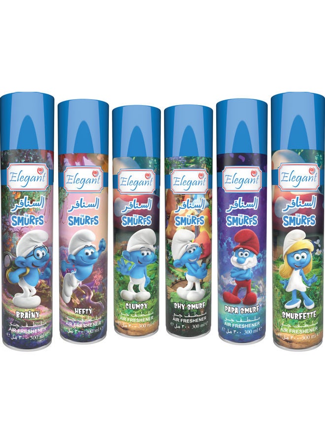 Elegant 6-Piece The Smurfs Air Freshener Set Multicolour 300ml  - Image 2