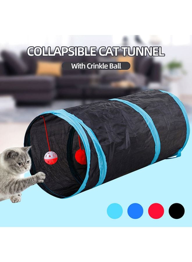 لعبة تفاعلية للقطط على نفق قابل للطي الأسود / الأزرق 32x32سم - Image 2