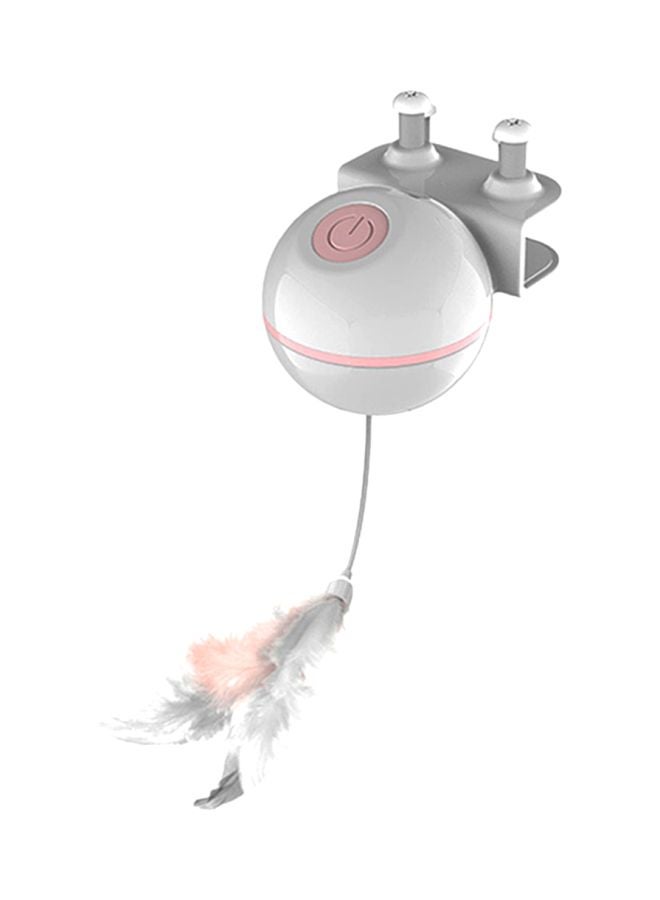 Generic USB Rechargeable LED Light Feather Electric Interactive Toy Pink/White 11x8.5cm