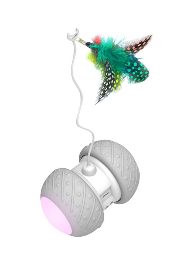 لعبة تفاعلية أوتوماتيكية دوارة للقطط رمادي/أخضر 16.5x7.5x9.5سم - Image 3