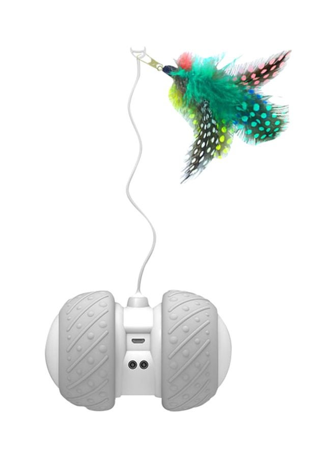 لعبة تفاعلية أوتوماتيكية دوارة للقطط رمادي/أخضر 16.5x7.5x9.5سم - Image 1