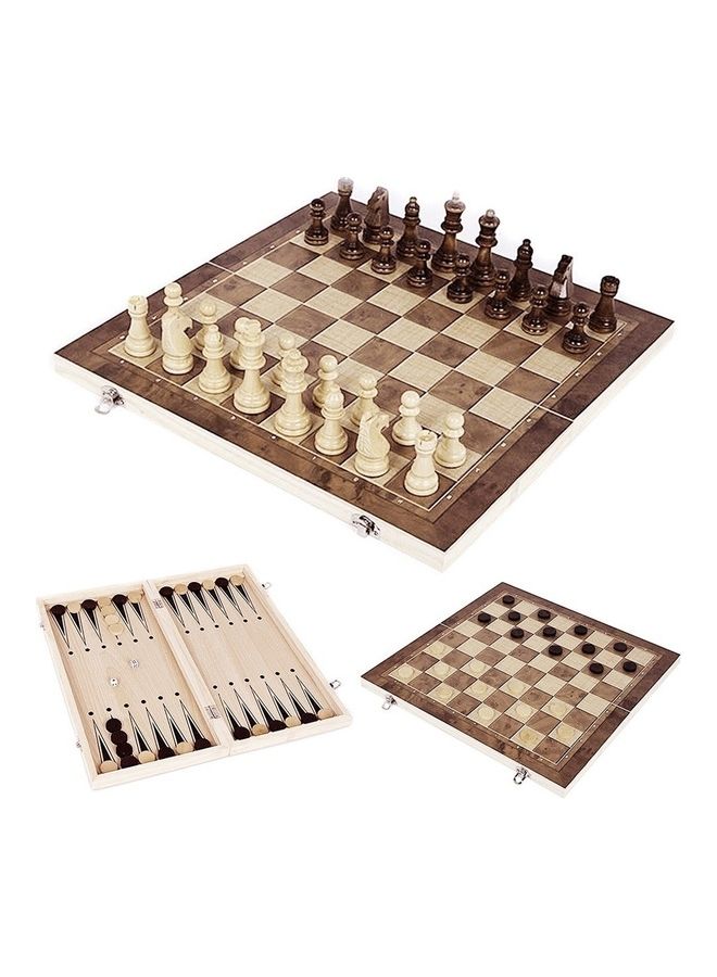 3-In-1 Wooden Chess, Checkers And Backgammon Suit - Image 3