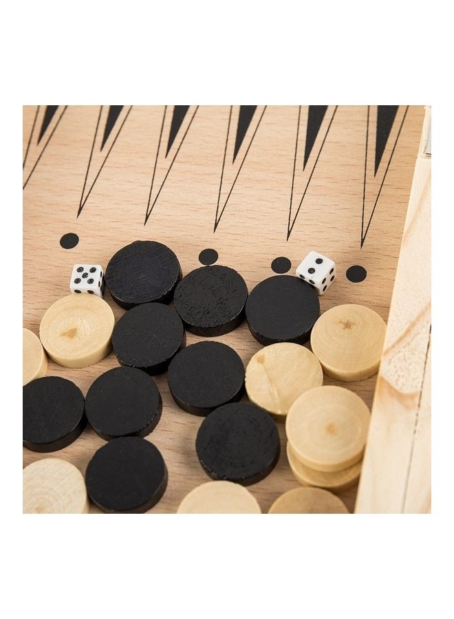 3-In-1 Wooden Chess, Checkers And Backgammon Suit - Image 4