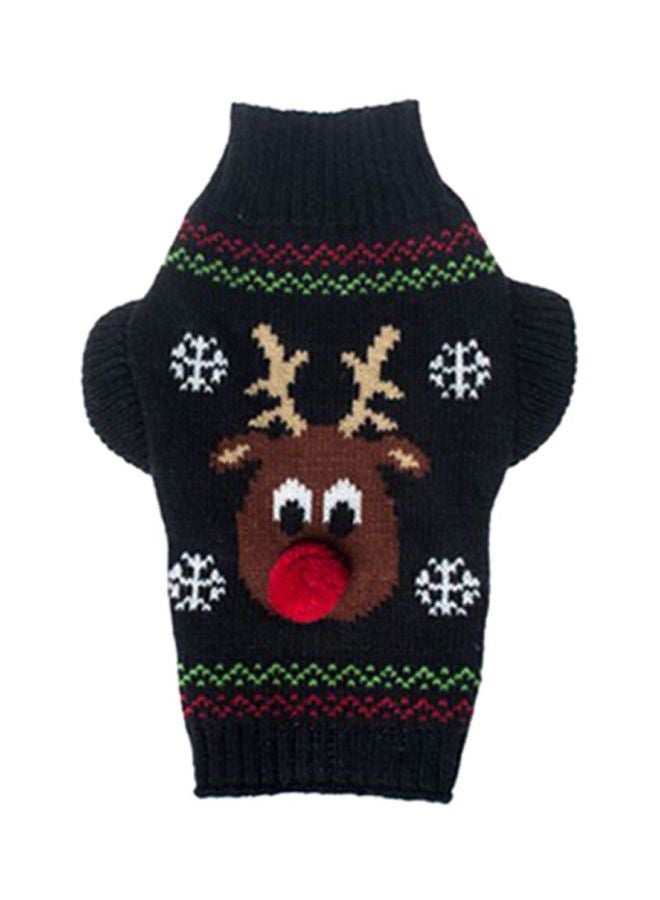 Deer Printed Sleeveless Winter Coat Black/Brown/White