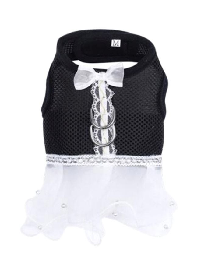 Generic Short Skirt Tutu Harness Pet Dress Black/White M