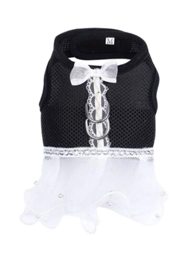 Generic Short Skirt Tutu Harness Pet Dress Black/White L