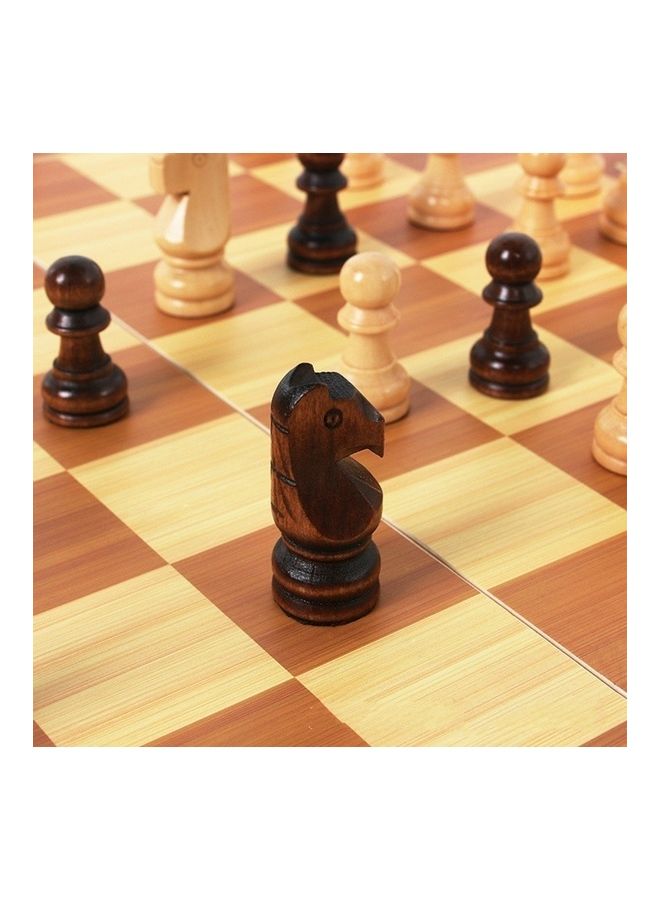 3-In-1 Wooden Chess, Checkers And Backgammon Suit