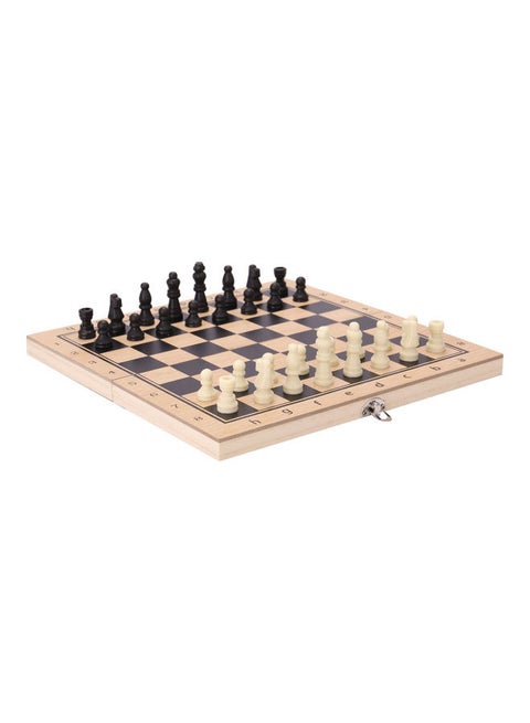 3-In-1 Wooden Chess, Checkers And Backgammon Suit