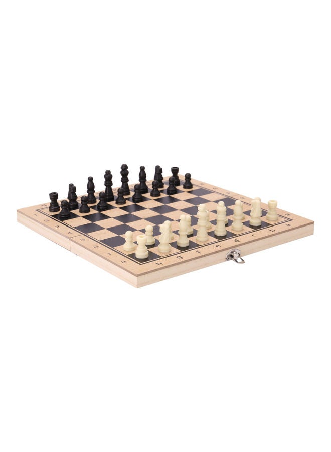 3-In-1 Wooden Chess, Checkers And Backgammon Suit