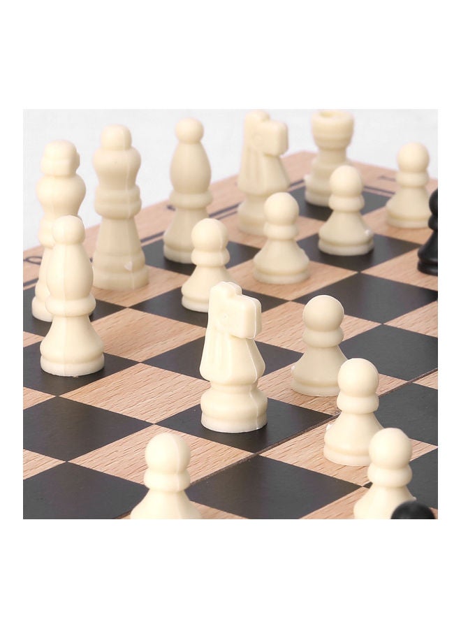 3-In-1 Wooden Chess, Checkers And Backgammon Suit