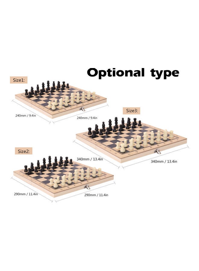 3-In-1 Wooden Chess, Checkers And Backgammon Suit