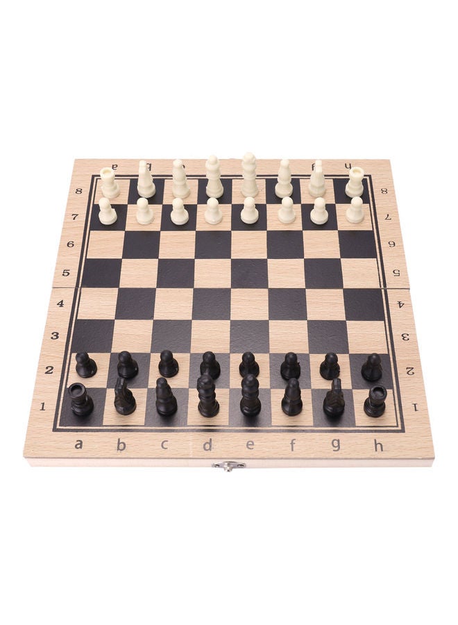 3-In-1 Wooden Chess, Checkers And Backgammon Suit